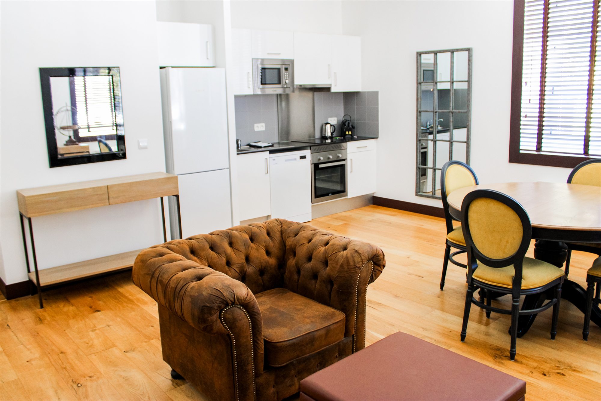 Appartement T3 — le séjour ouvert sur la cuisine